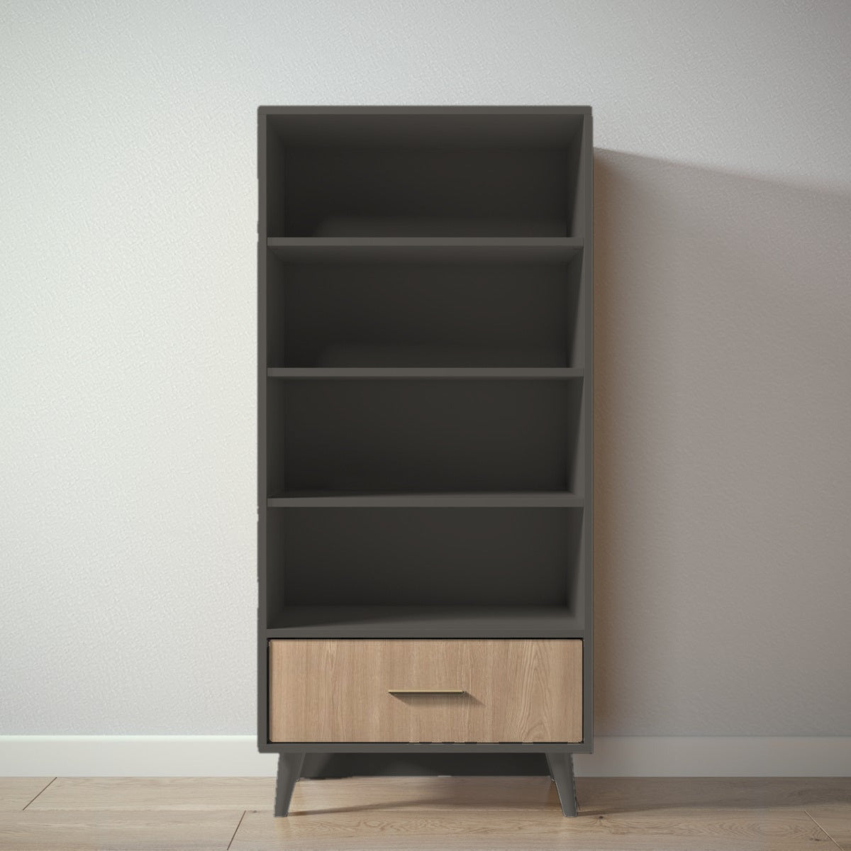 New York Bookcase in Peppercorn / Harvest finish