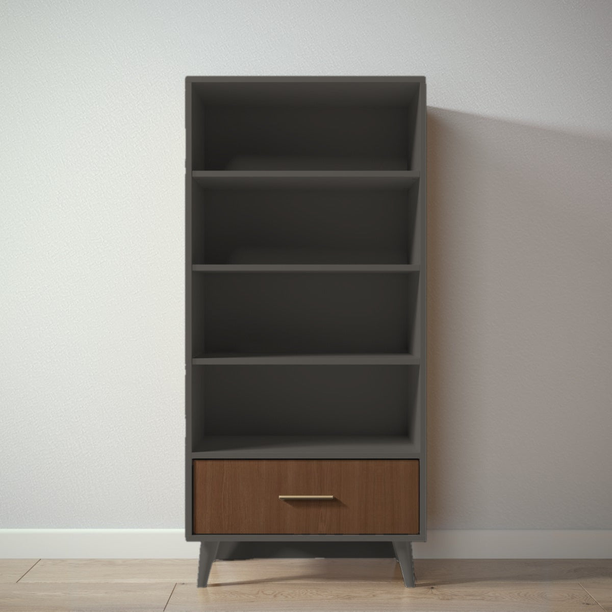 New York Bookcase in Peppercorn / Nocello finish