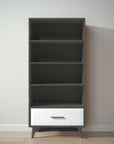 New York Bookcase in Peppercorn / Solid White finish