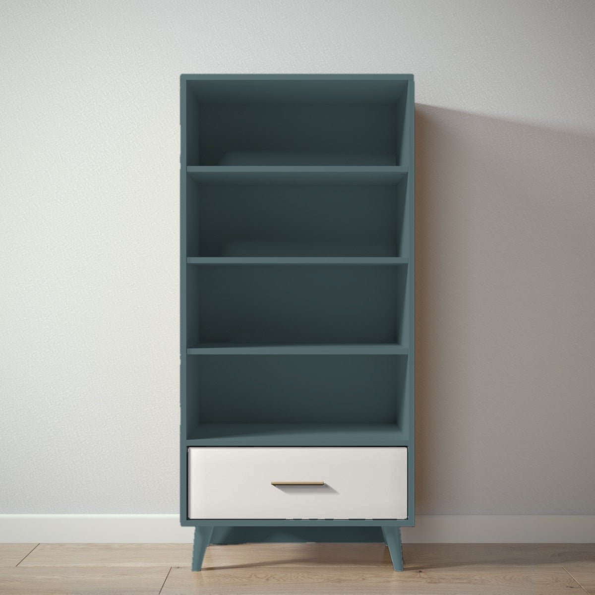 New York Bookcase in Rosemary / Bianco Satinato finish