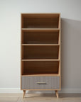 New York Bookcase in Sandstone / Aqua Grey finish