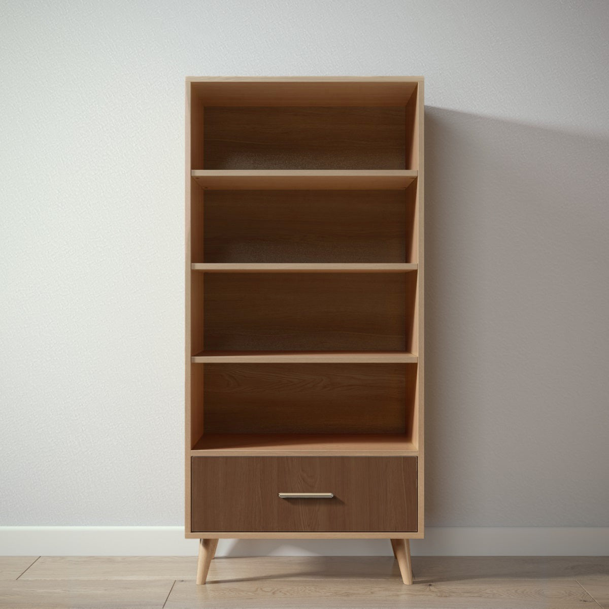 New York Bookcase in Sandstone / Nocello finish
