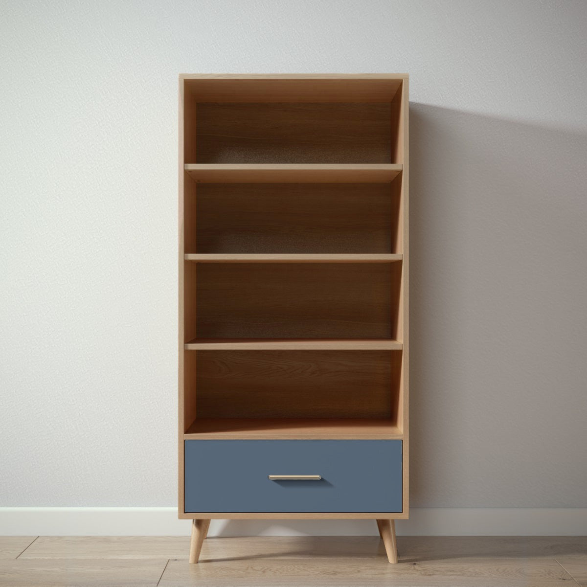 New York Bookcase in Sandstone / Navy finish