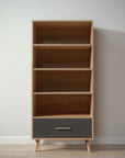 New York Bookcase in Sandstone / Peppercorn finish