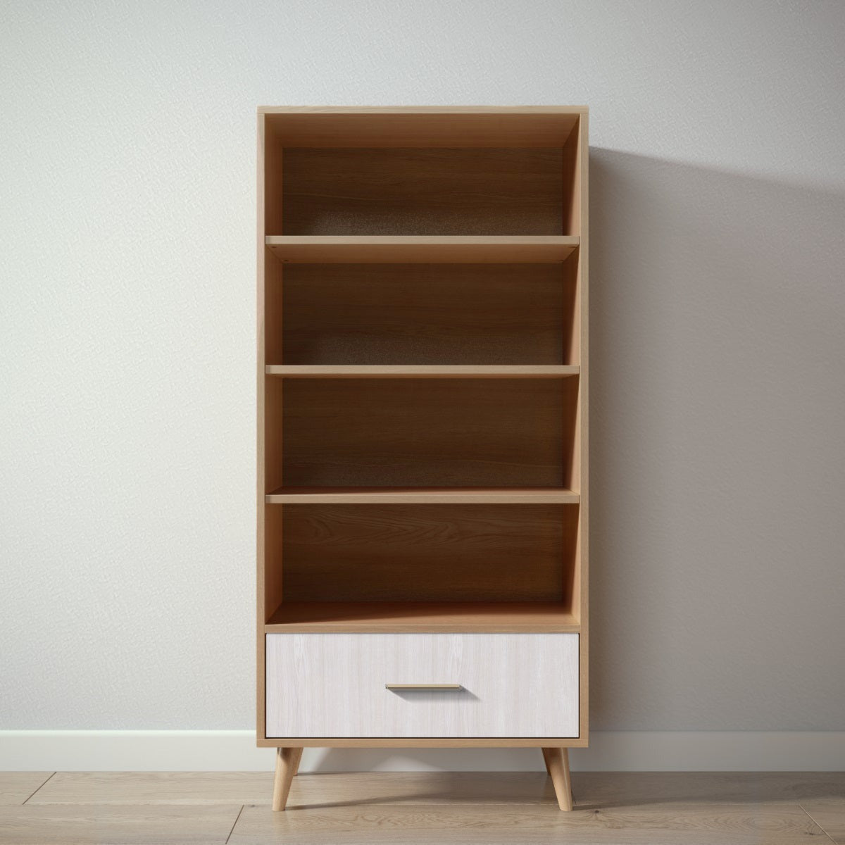 New York Bookcase in Sandstone / Washed White finish