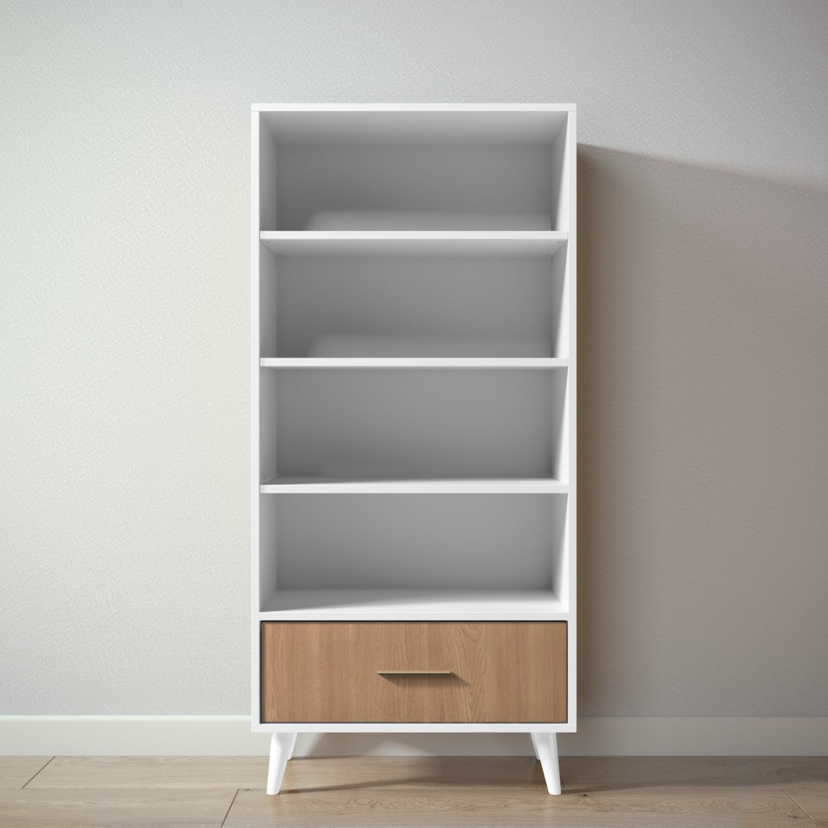 New York Bookcase in Solid White / Bruno Antico finish