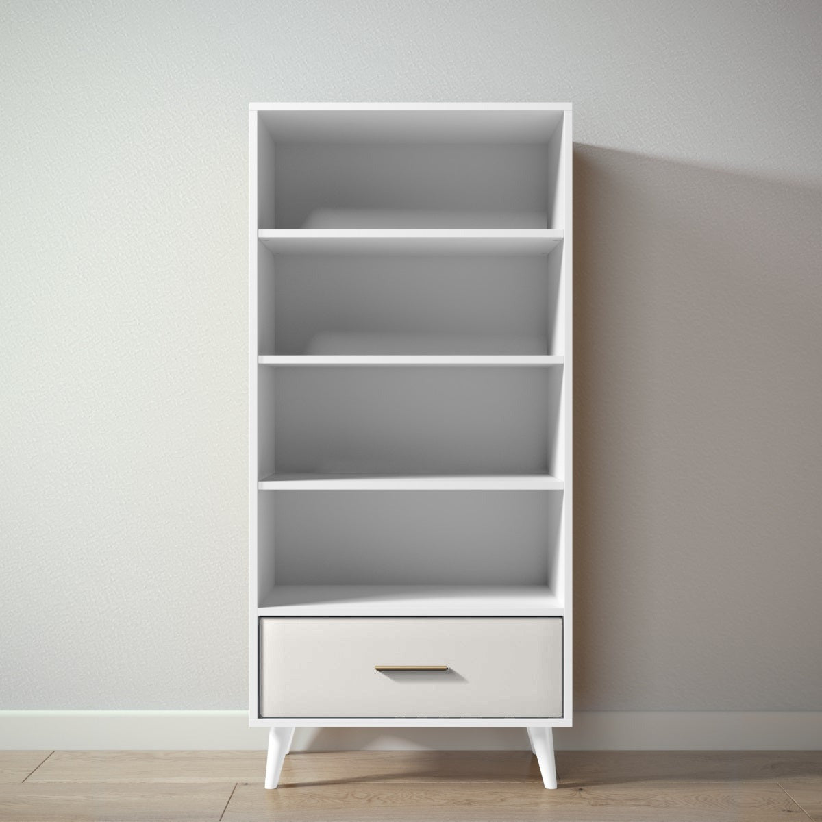 New York Bookcase in Solid White / Bianco Satinato finish