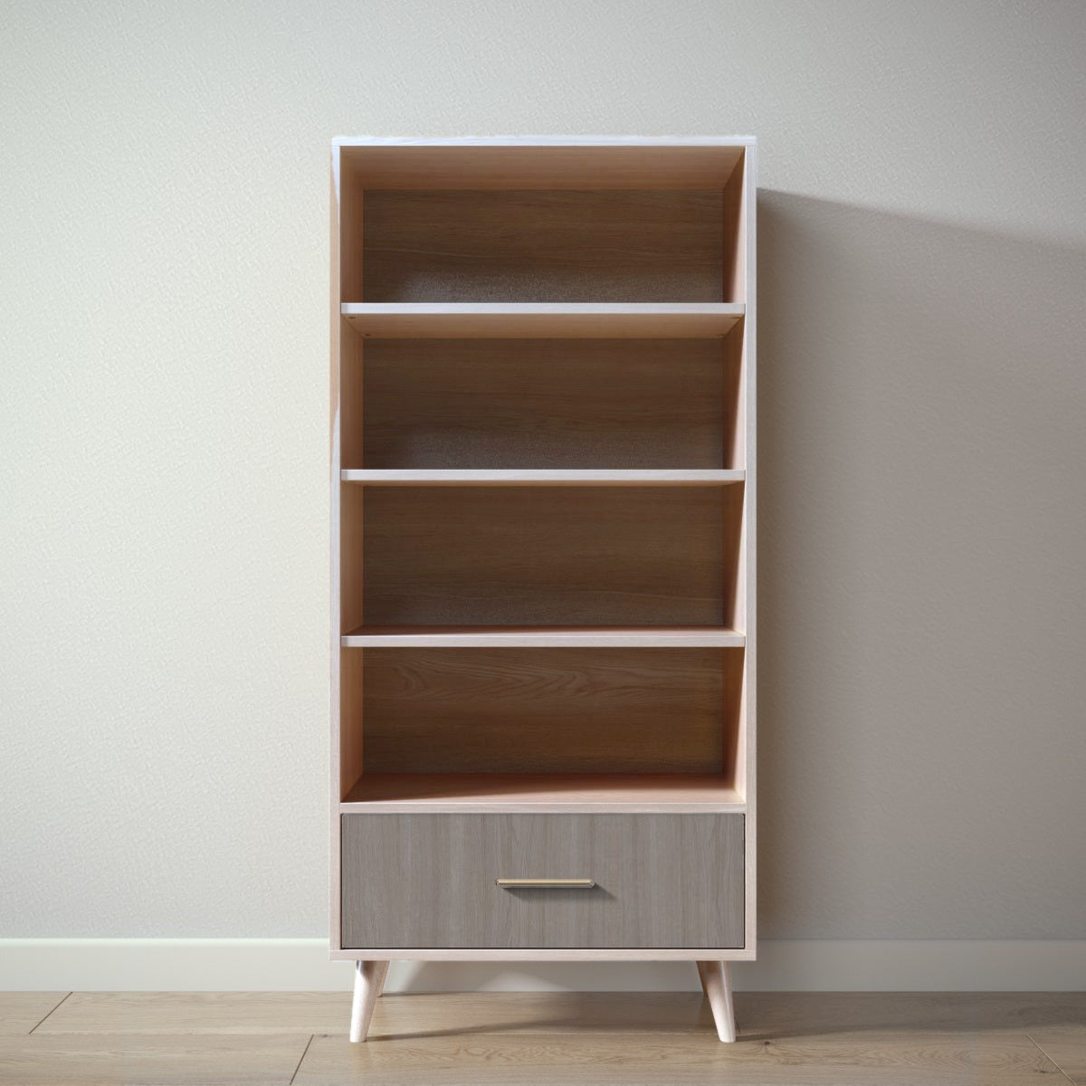 New York Bookcase in Washed White / Aqua Grey finish