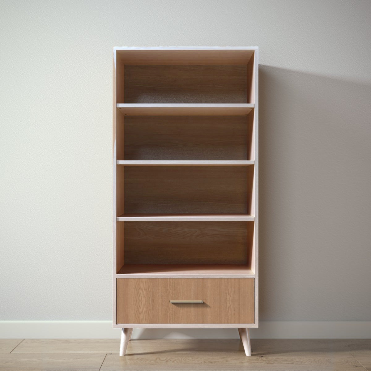 New York Bookcase in Washed White / Bruno Antico finish