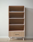 New York Bookcase in Washed White / Harvest finish