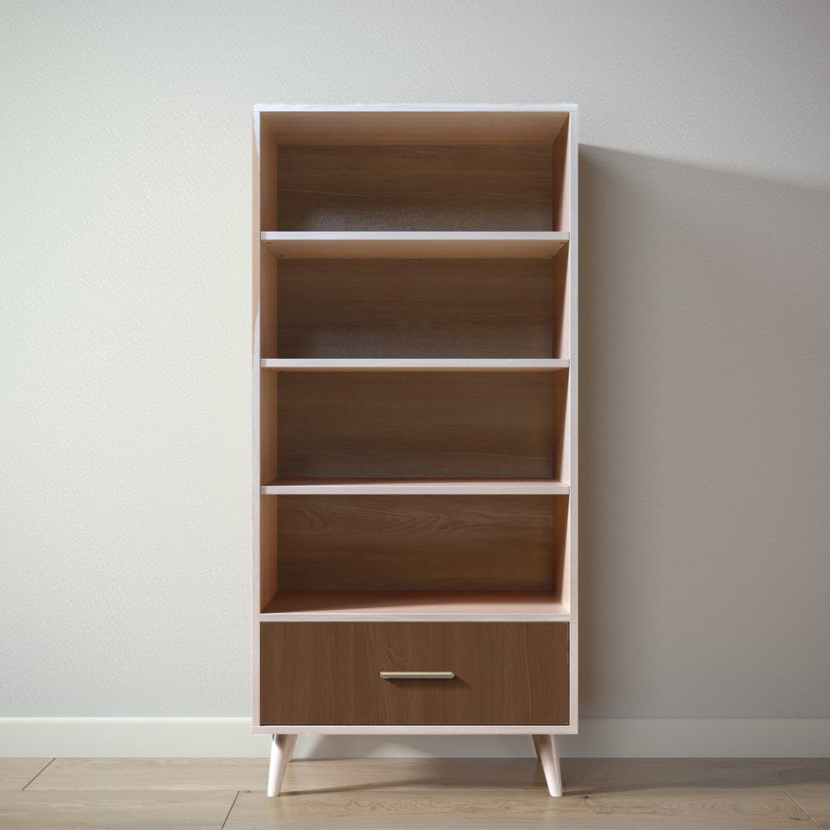 New York Bookcase in Washed White / Nocello finish