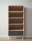 New York Bookcase in Washed White / Peppercorn finish