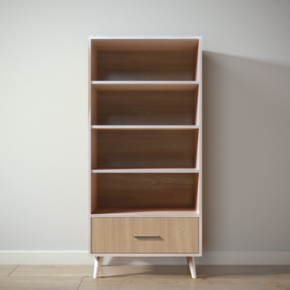 New York Bookcase in Washed White / Sandstone finish