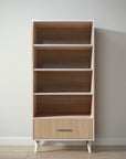 New York Bookcase in Washed White / Sandstone finish