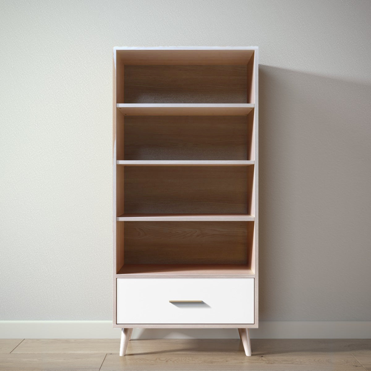 New York Bookcase in Washed White / Solid White finish