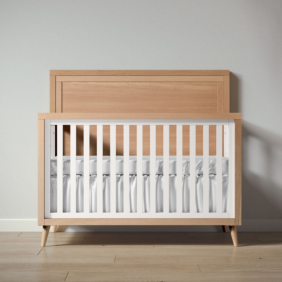 New York 5-in-1 Crib in Albero Puro / Solid White finish