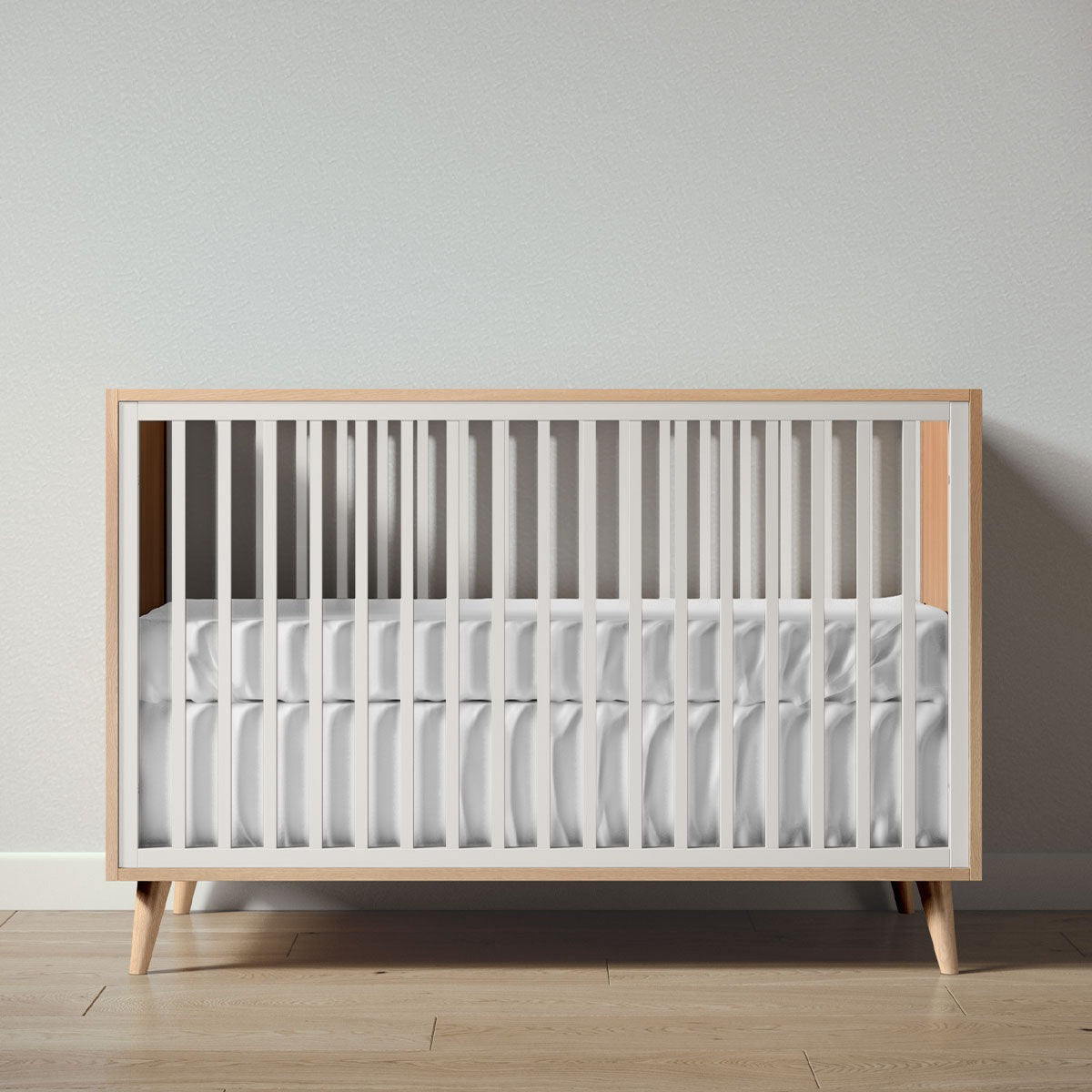 New York Crib in Albero Puro / Bianco Satinato finish