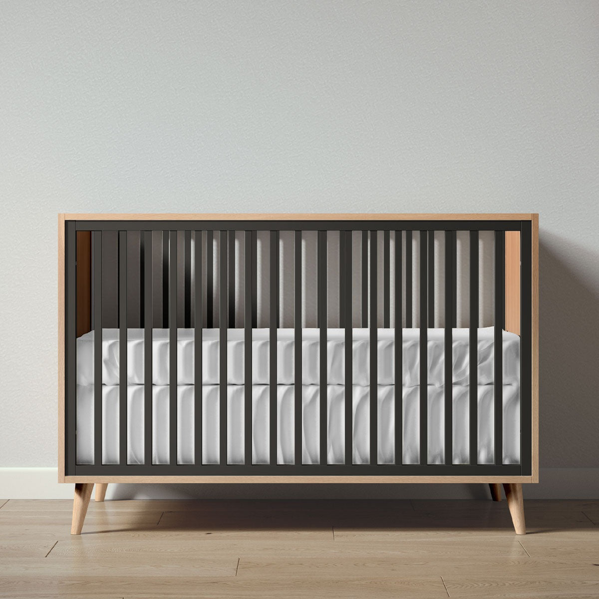 New York Crib in Albero Puro / Peppercorn finish