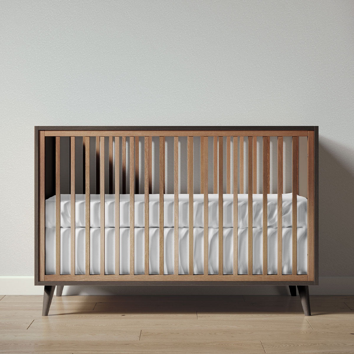 New York Crib in Aqua Grey / Harvest finish
