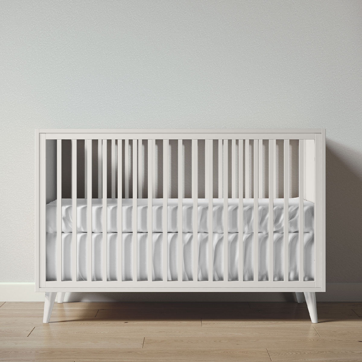 New York Crib in Bianco Satinato / Bianco Satinato finish