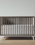 New York Crib in Bianco Satinato / Aqua Grey finish