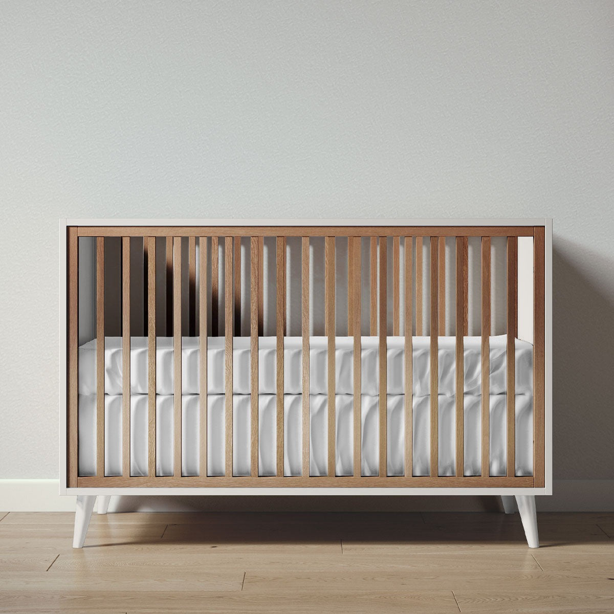 New York Crib in Bianco Satinato / Harvest finish