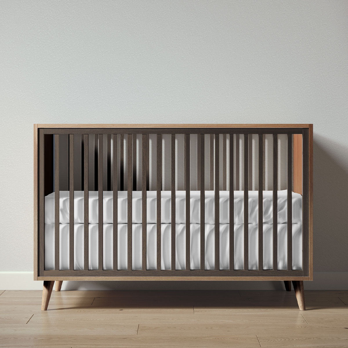 New York Crib in Harvest / Aqua Grey finish
