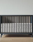 New York Crib in Navy / Peppercorn finish