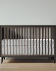 New York Crib in Peppercorn / Aqua Grey finish