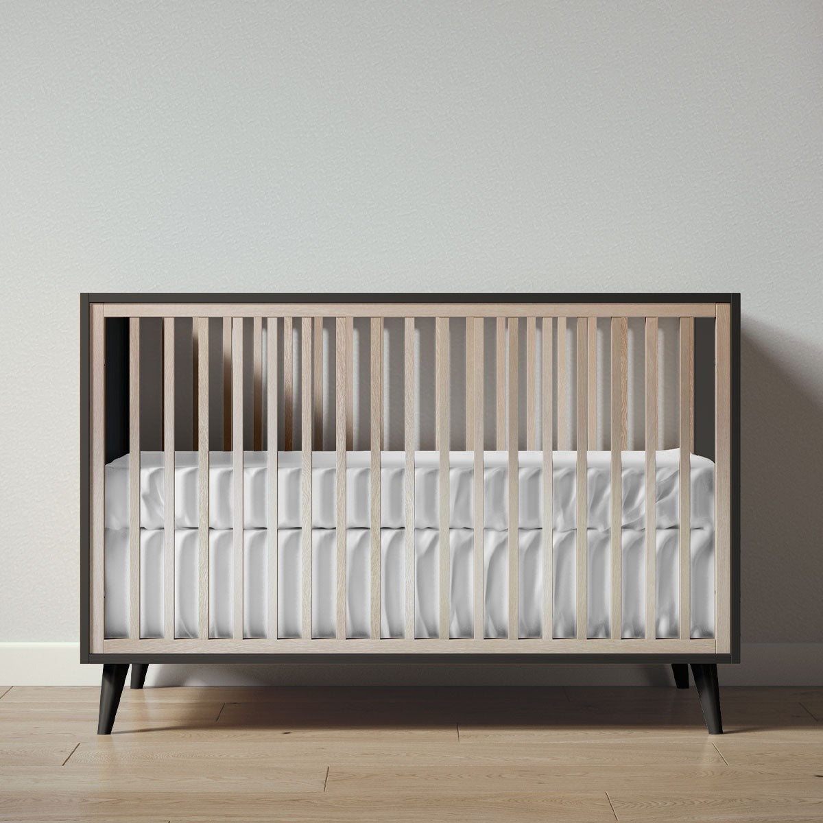 New York Crib in Peppercorn / Ash finish