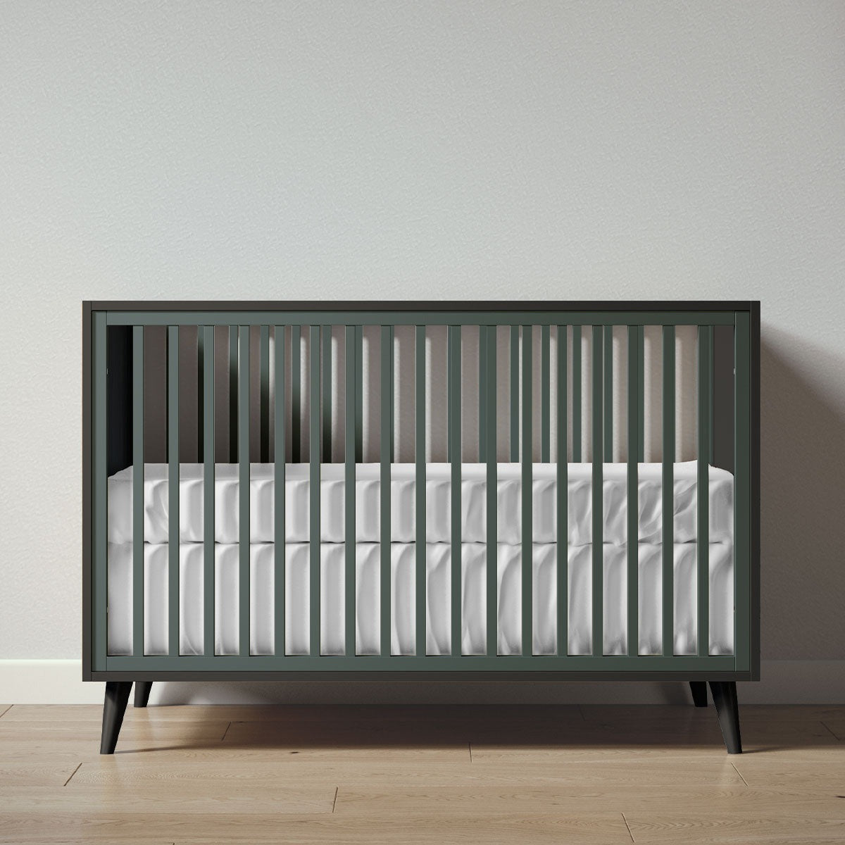 New York Crib in Peppercorn / Rosemary finish