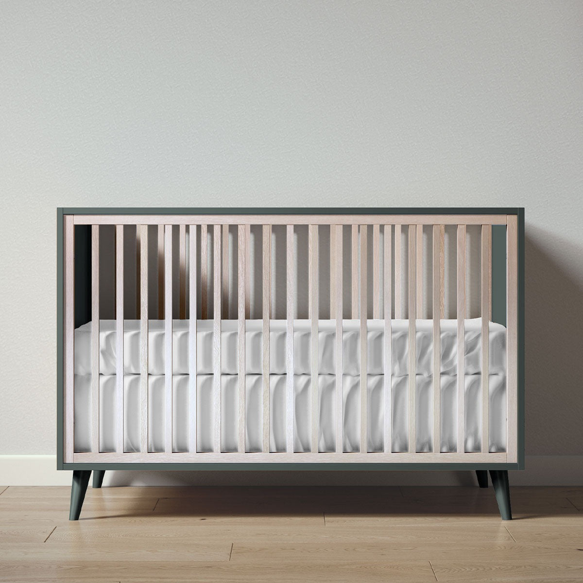 New York Crib in Rosemary / Washed White finish