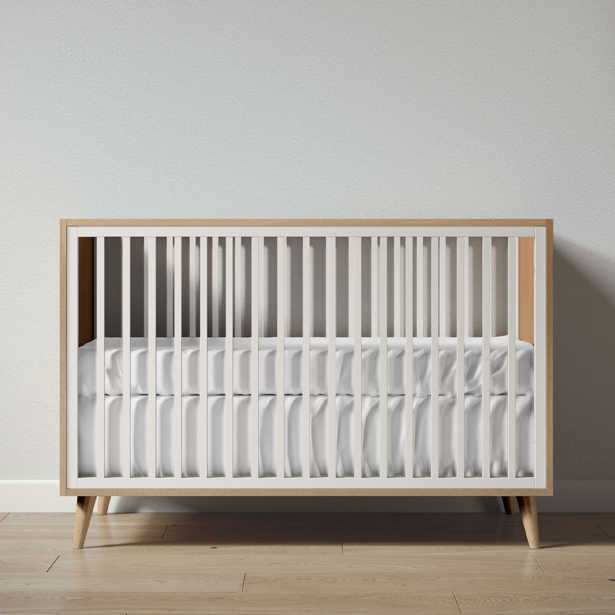 New York Crib in Sandstone / Bianco Satinato finish
