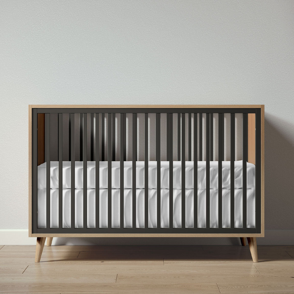 New York Crib in Sandstone / Peppercorn finish