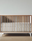 New York Crib in Solid White / Sandstone finish