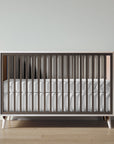 New York Crib in Washed White / Aqua Grey finish