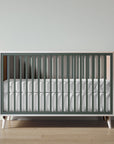 New York Crib in Washed White / Rosemary finish