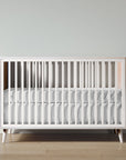New York Crib in Washed White / Solid White finish