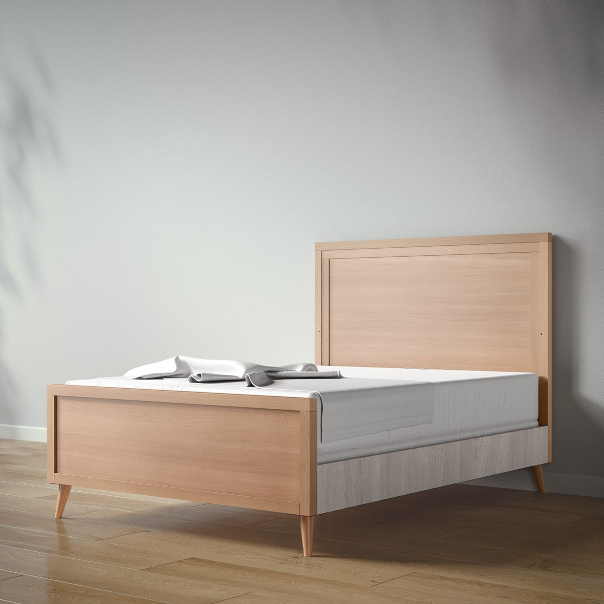 New York Full Bed in Albero Puro / Aqua Grey finish