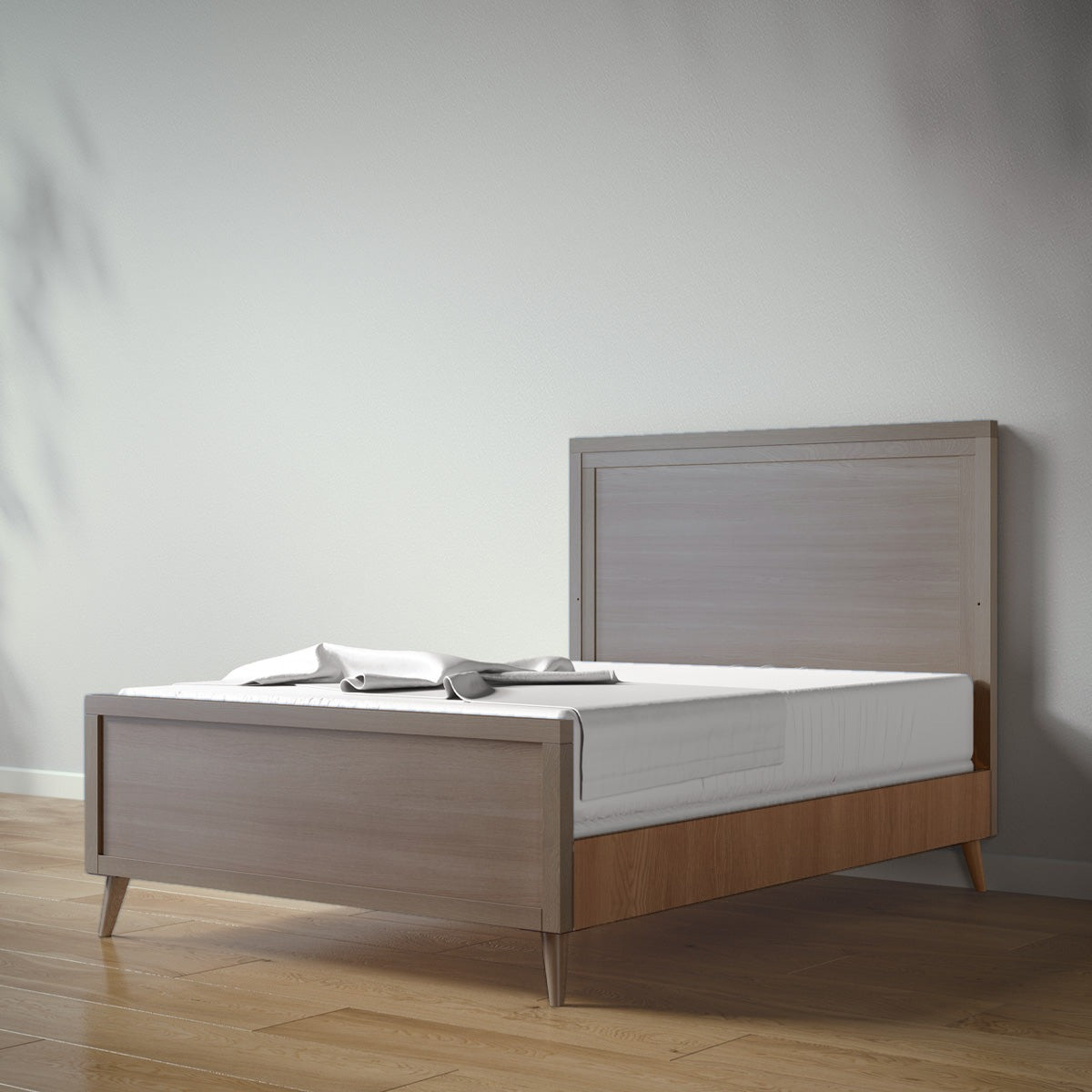 New York Full Bed in Aqua Grey / Nocello finish