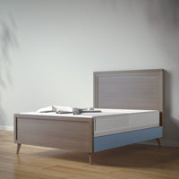 New York Full Bed in Aqua Grey / Navy finish