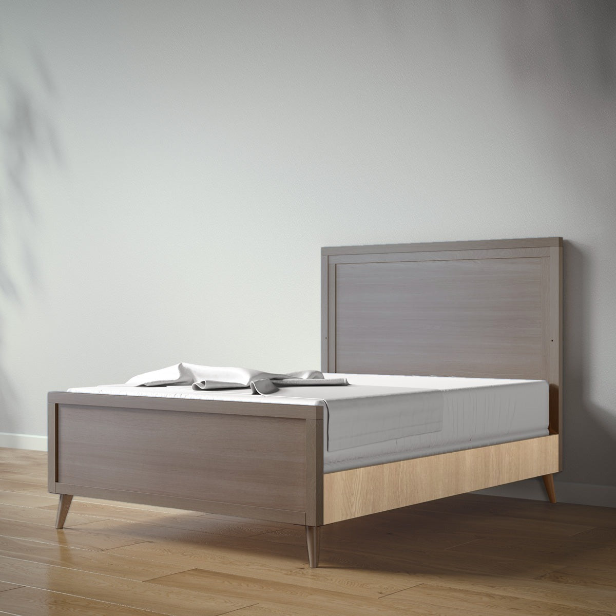 New York Full Bed in Aqua Grey / Sandstone finish