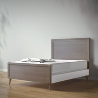 New York Full Bed in Aqua Grey / Solid White finish