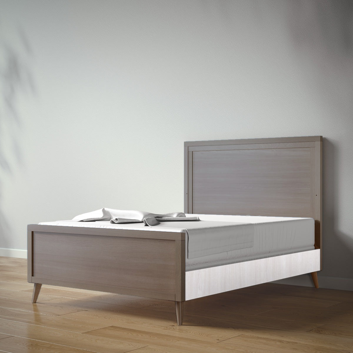 New York Full Bed in Aqua Grey / Washed White finish