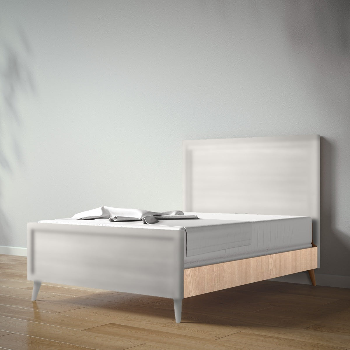 New York Full Bed in Bianco Satinato / Albero Puro finish