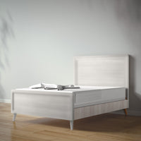 New York Full Bed in Bianco Satinato / Aqua Grey finish