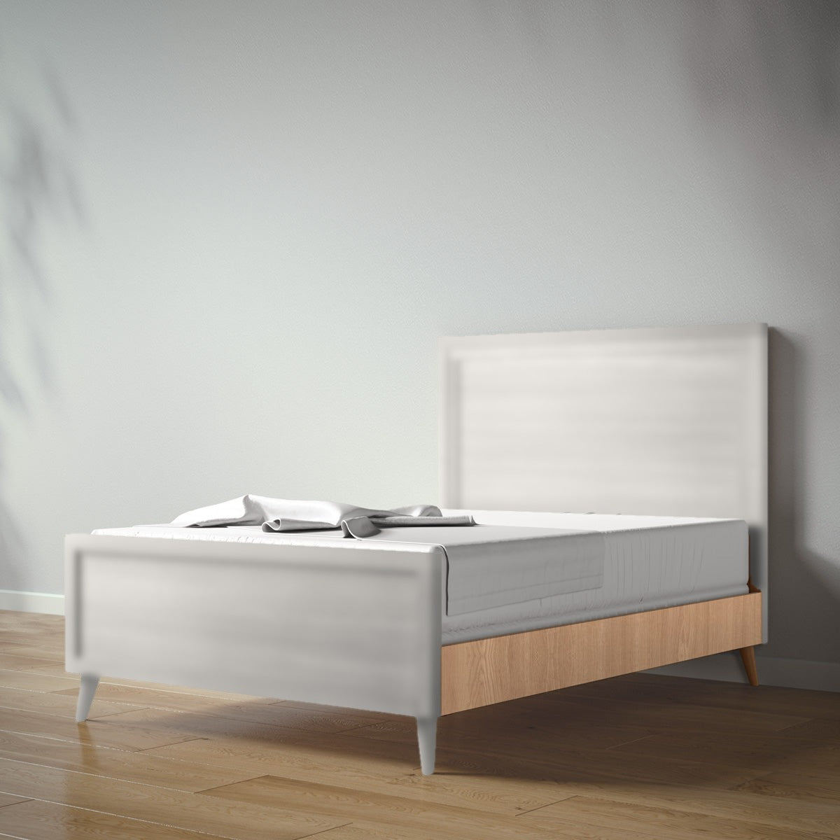 New York Full Bed in Bianco Satinato / Bruno Antico finish