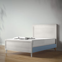New York Full Bed in Bianco Satinato / Navy finish