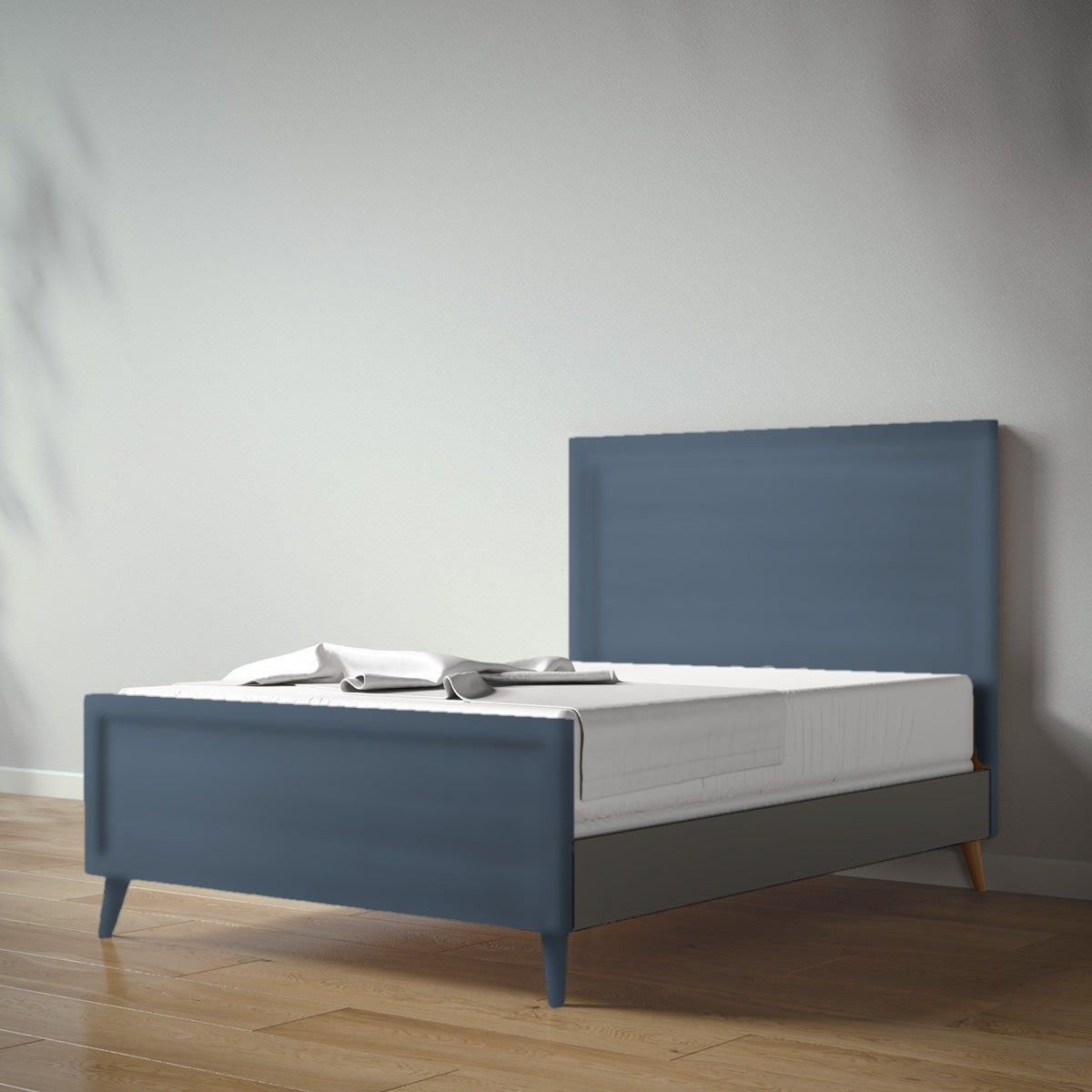 New York Full Bed in Navy / Peppercorn finish