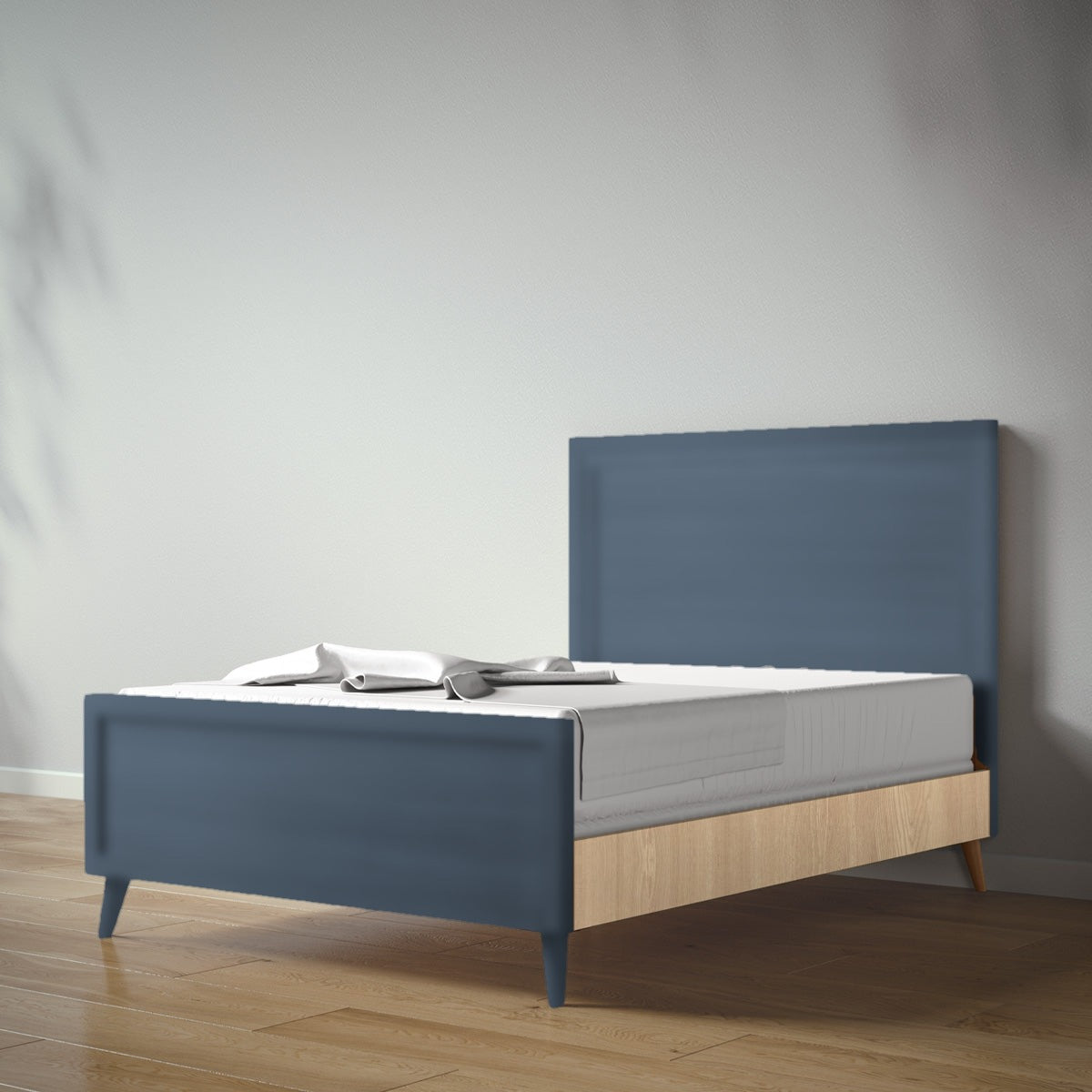 New York Full Bed in Navy / Sandstone finish